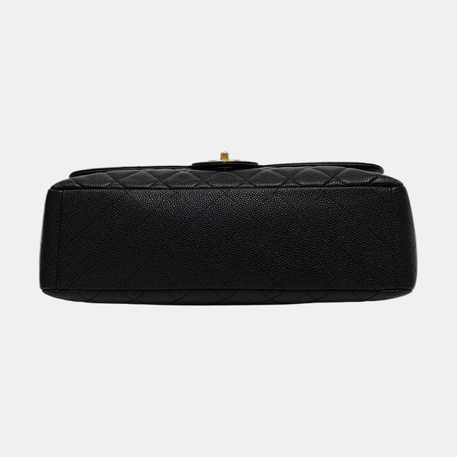 Chanel Classic Flap Maxi Black Caviar Leather Single Flap with Gold Hardware