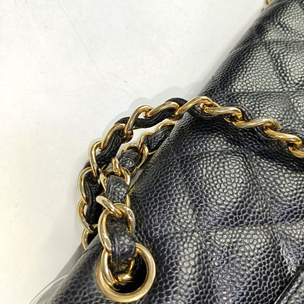 Chanel Classic Flap Maxi Black Caviar Leather Single Flap with Gold Hardware