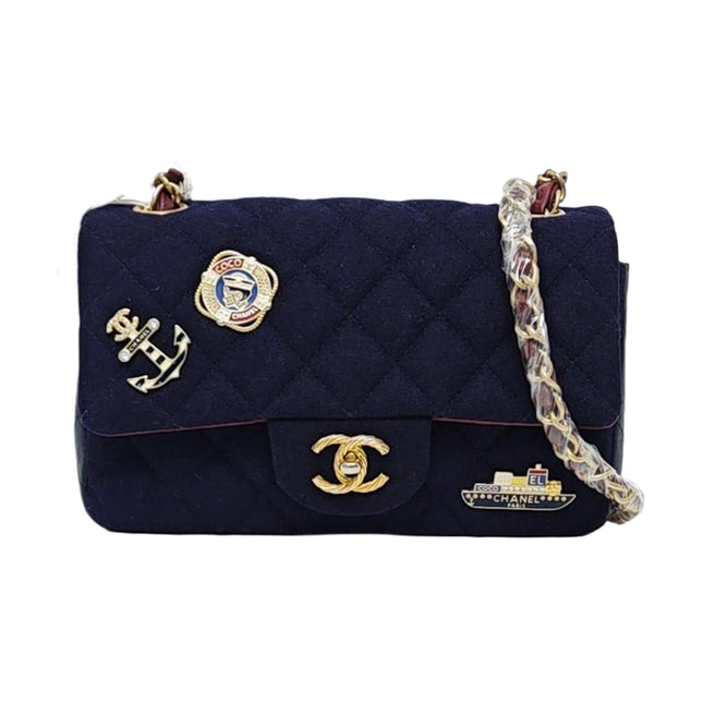 Chanel Classic Flap Mini Métiers d'Art Paris-Hamburg 2018 Wool Nautical Charms-Luxbags