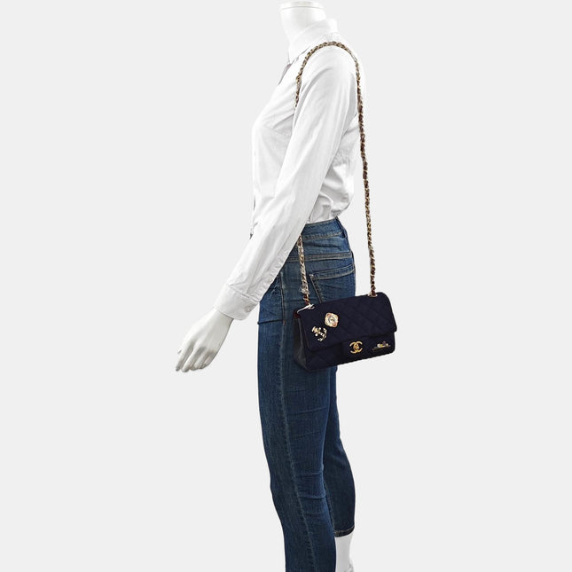 Chanel Classic Flap Mini Métiers d'Art Paris-Hamburg 2018 Wool Nautical Charms