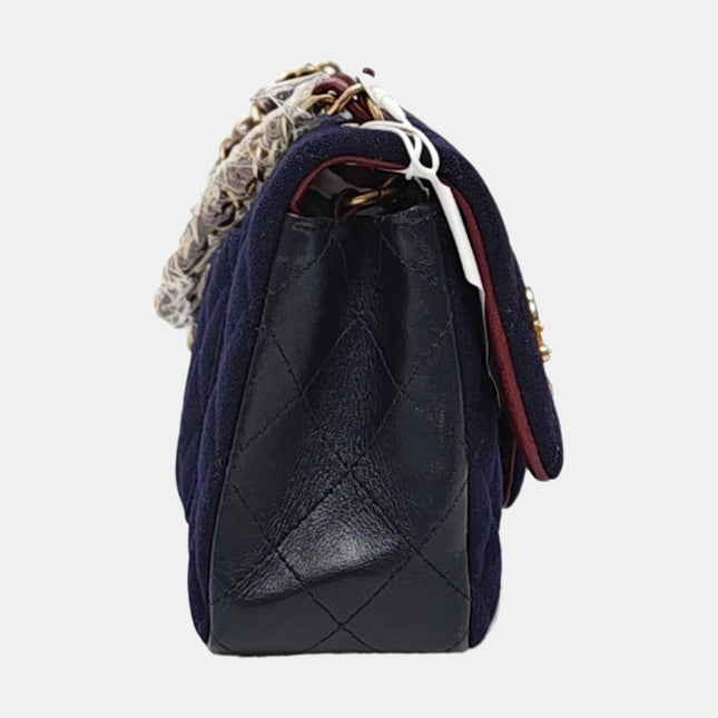 Chanel Classic Flap Mini Métiers d'Art Paris-Hamburg 2018 Wool Nautical Charms