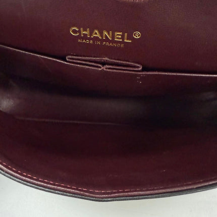 Chanel 2011 Timeless Classic Flap Medium Black Lambskin Leather Gold Hardware