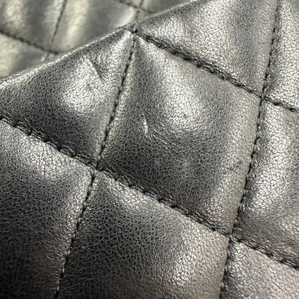 Chanel 2011 Timeless Classic Flap Medium Black Lambskin Leather Gold Hardware