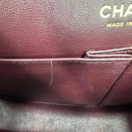 Chanel 2011 Timeless Classic Flap Medium Black Lambskin Leather Gold Hardware