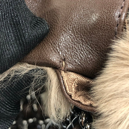 Chanel Fur Flap Bag Brown Grey Chincilla Bag Multi-Layer Chain