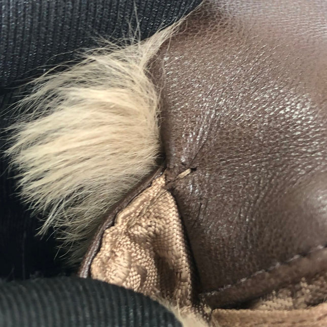 Chanel Fur Flap Bag Brown Grey Chincilla Bag Multi-Layer Chain