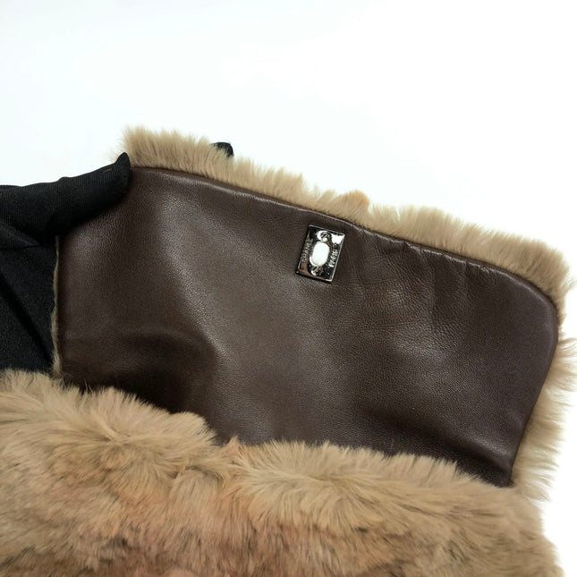 Chanel Fur Flap Bag Brown Grey Chincilla Bag Multi-Layer Chain