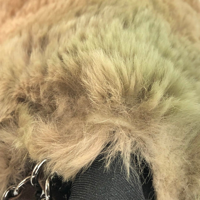 Chanel Fur Flap Bag Brown Grey Chincilla Bag Multi-Layer Chain