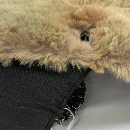 Chanel Fur Flap Bag Brown Grey Chincilla Bag Multi-Layer Chain