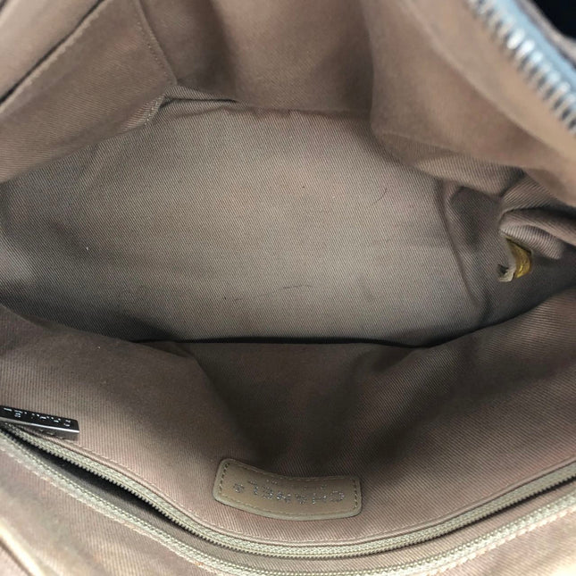 Chanel Brown Diamond Stitch Tote Calfskin Leather Zipper Bowler 2005-2006