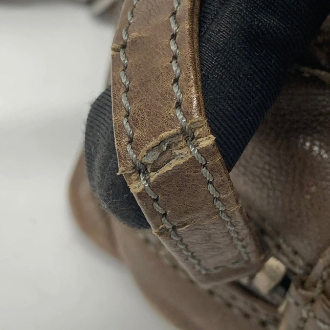 Chanel Brown Diamond Stitch Tote Calfskin Leather Zipper Bowler 2005-2006