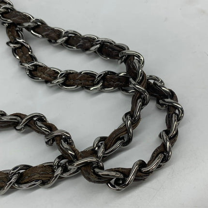 Chanel Brown Diamond Stitch Tote Calfskin Leather Zipper Bowler 2005-2006