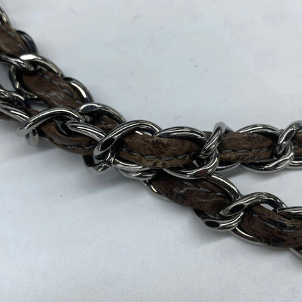 Chanel Brown Diamond Stitch Tote Calfskin Leather Zipper Bowler 2005-2006