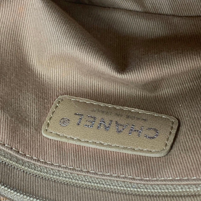 Chanel Brown Diamond Stitch Tote Calfskin Leather Zipper Bowler 2005-2006