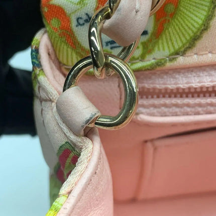 Chanel Classic Flap Mini Satin Paris Cuba Cigar Label Print Pink Multicolor, 2017