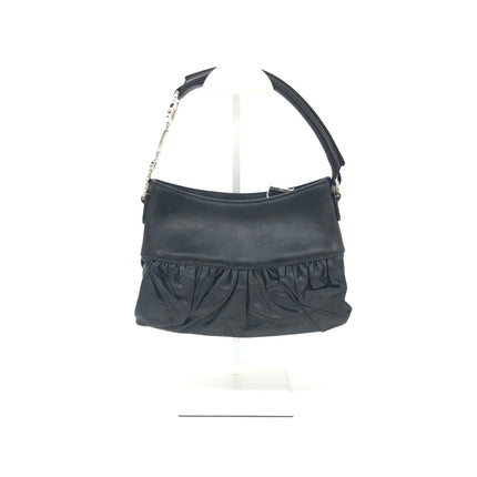 Dior Corset Black Leather Lace-up Ballet Bag Handbag Silver Hardware