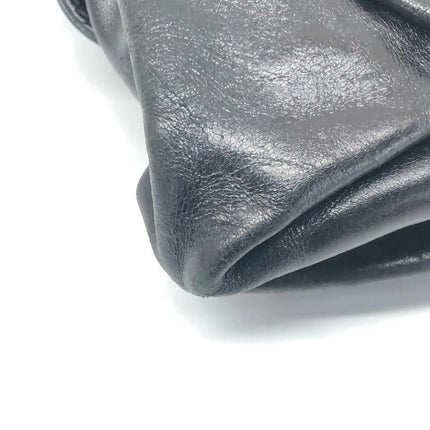 Dior Corset Black Leather Lace-up Ballet Bag Handbag Silver Hardware