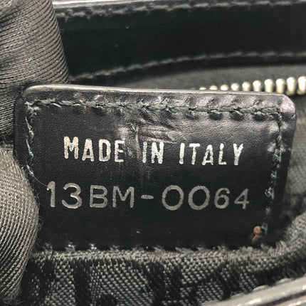 Dior Corset Black Leather Lace-up Ballet Bag Handbag Silver Hardware