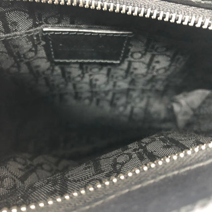 Dior Corset Black Leather Lace-up Ballet Bag Handbag Silver Hardware