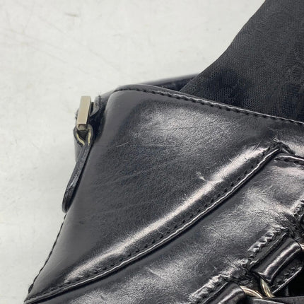 Dior Corset Black Leather Lace-up Ballet Bag Handbag Silver Hardware