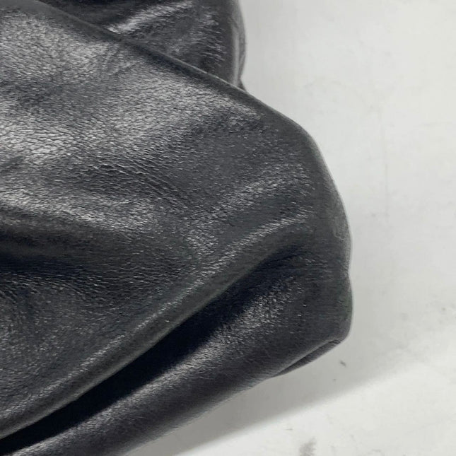 Dior Corset Black Leather Lace-up Ballet Bag Handbag Silver Hardware