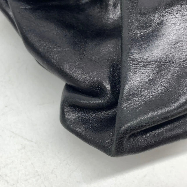 Dior Corset Black Leather Lace-up Ballet Bag Handbag Silver Hardware