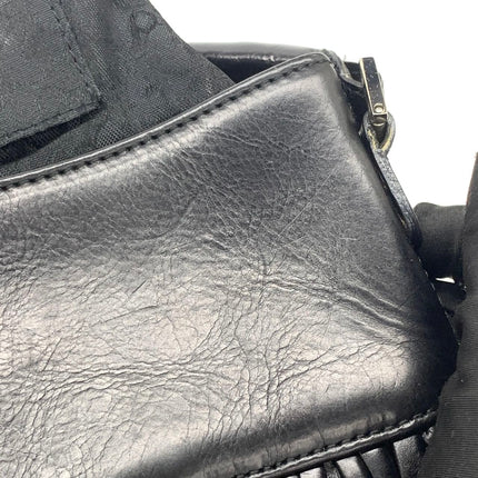 Dior Corset Black Leather Lace-up Ballet Bag Handbag Silver Hardware