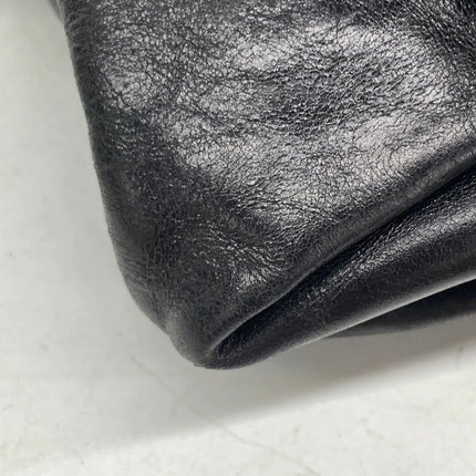 Dior Corset Black Leather Lace-up Ballet Bag Handbag Silver Hardware