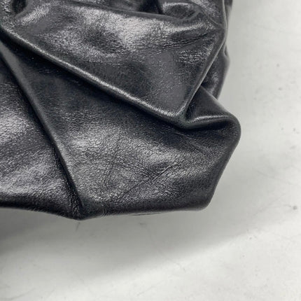 Dior Corset Black Leather Lace-up Ballet Bag Handbag Silver Hardware