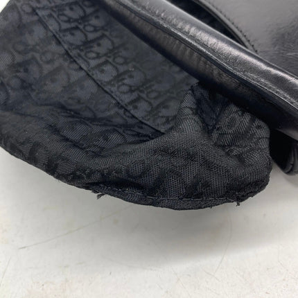 Dior Corset Black Leather Lace-up Ballet Bag Handbag Silver Hardware