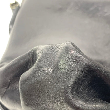 Dior Corset Black Leather Lace-up Ballet Bag Handbag Silver Hardware