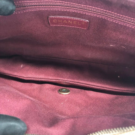 Chanel Shiva Flap Bag Jumbo Brown Quilted Shiny Caviar Leather Gold Hardware