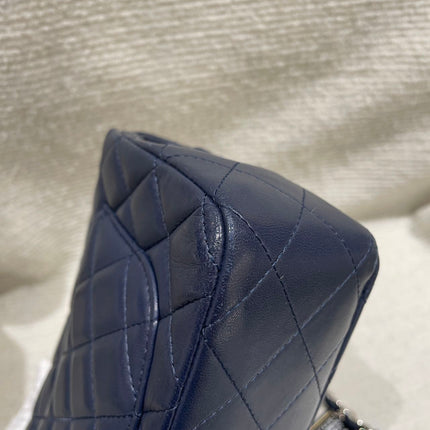 Chanel Classic Flap Mini 2020 Navy Lambskin Leather Silver Hardware