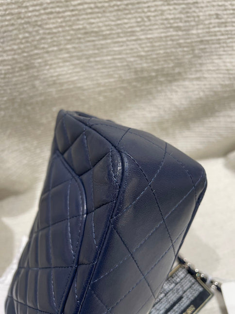 Chanel Classic Flap Mini 2020 Navy Lambskin Leather Silver Hardware