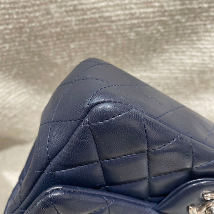 Chanel Classic Flap Mini 2020 Navy Lambskin Leather Silver Hardware