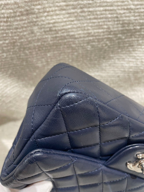 Chanel Classic Flap Mini 2020 Navy Lambskin Leather Silver Hardware