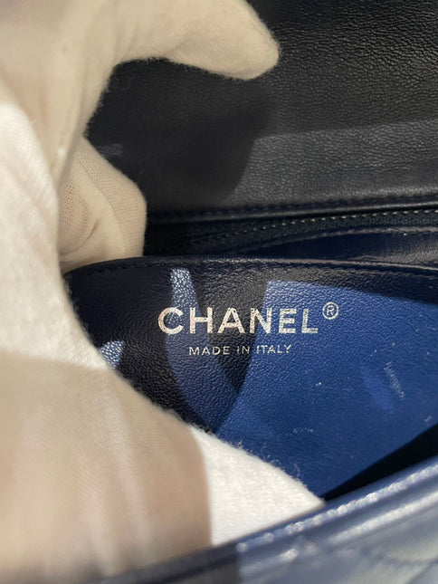 Chanel Classic Flap Mini 2020 Navy Lambskin Leather Silver Hardware