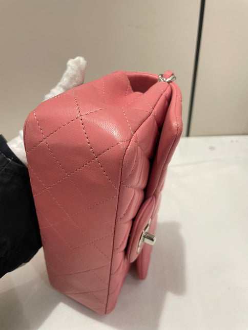 Chanel Classic Flap Mini 2016 Pink Lambskin Leather Silver Hardware