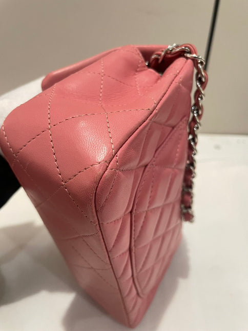 Chanel Classic Flap Mini 2016 Pink Lambskin Leather Silver Hardware
