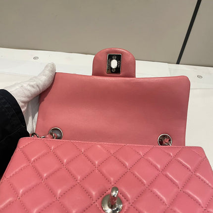 Chanel Classic Flap Mini 2016 Pink Lambskin Leather Silver Hardware