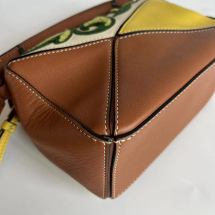 Loewe x William De Morgan Puzzle Small Embroidered Brown Yellow Multicolor