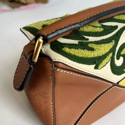 Loewe x William De Morgan Puzzle Small Embroidered Brown Yellow Multicolor