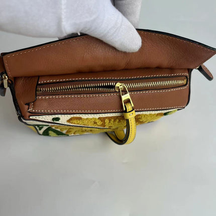 Loewe x William De Morgan Puzzle Small Embroidered Brown Yellow Multicolor
