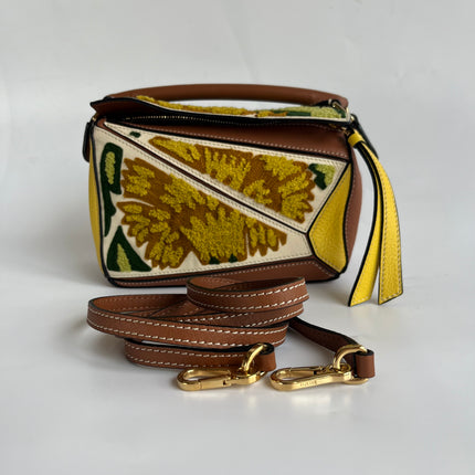 Loewe x William De Morgan Puzzle Small Embroidered Brown Yellow Multicolor