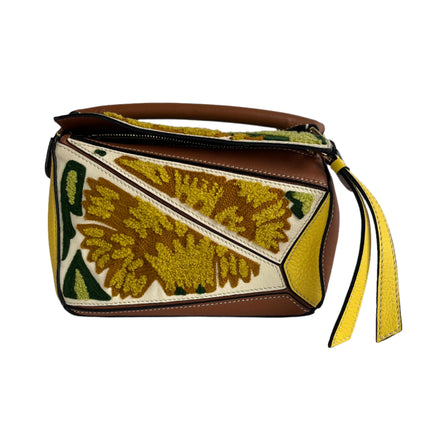 Loewe x William De Morgan Puzzle Small Embroidered Brown Yellow Multicolor-Luxbags