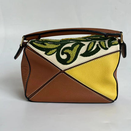 Loewe x William De Morgan Puzzle Small Embroidered Brown Yellow Multicolor