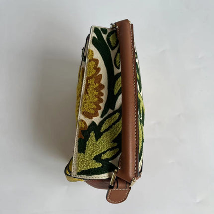 Loewe x William De Morgan Puzzle Small Embroidered Brown Yellow Multicolor