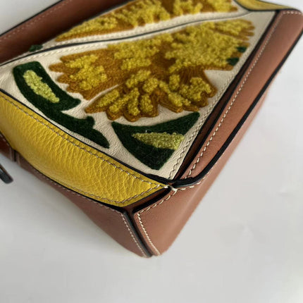 Loewe x William De Morgan Puzzle Small Embroidered Brown Yellow Multicolor