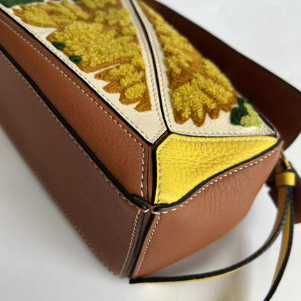 Loewe x William De Morgan Puzzle Small Embroidered Brown Yellow Multicolor