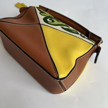 Loewe x William De Morgan Puzzle Small Embroidered Brown Yellow Multicolor